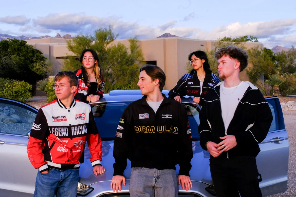 All party members on a car